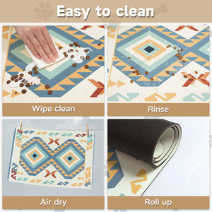 Alfombrilla de goma de barro de diatomeas fácil de limpiar de lujo, alfombrillas antifugas y antideslizantes para alimentación de mascotas para gatos y perros - Product Image 5