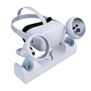แท่นชาร์จคอนโทรลเลอร์ Oculus Quest 2 VR พร้อมแบตเตอรี่แม่เหล็กสำหรับคอนโทรลเลอร์ชุดหูฟัง VR - Product Image 3