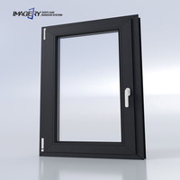 Fenêtre à battant en aluminium double vitrage avec moustiquaire, de haute qualité, en verre et aluminium, de la marque Lowes