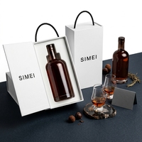 Boîte cadeau personnalisée pour bouteille de vin, boîte rigide magnétique pour whisky avec insert en mousse, poignée en corde, emballage de luxe pour spiritueux, vente en gros
