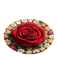Tapis floral 3D personnalisé tapis antidérapant fait à la machine tapis absorbant de conception moderne de fleur pour la décoration de chambre à coucher de salon