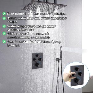 Sistema de ducha de lluvia, cabezal de ducha termostático de cuerpo completo de 16 pulgadas, grifo mezclador de latón, válvula desviadora de Ducha - Product Image 4