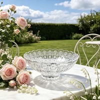 Zonnebloem Geprezen Glazen Snoepvaas Fruitplateau Set Transparante Glazen Opbergkom voor Thuis Tafeldecoratie Bruiloft Feest Huisdecoratie