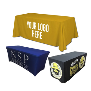 Logotipo personalizado impreso publicidad plegable y sin arrugas lavable cubierta ajustada camino de mesa cubiertas de mesa estiradas - Product Image 1