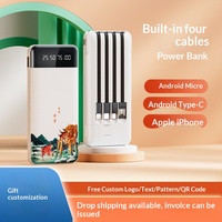 Cadeau - Mini batterie externe en plastique à charge rapide avec câble intégré 20 000 mAh - Vente en gros - Chargeur portable haute capacité - Logo personnalisé