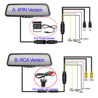 Monitor de pantalla completa con espejo interior OEM de 9,66 pulgadas compatible con entrada de señal de vídeo AHD/CVBS