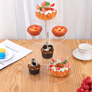 Factory Wholesale Customized Multi-layer Circular <strong>Rotatable</strong> Acrylic Transparent <strong>Cake</strong> Display <strong>Stand</strong> for Kitchen Storage Rack - Product Image 1