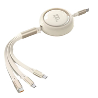Cable de carga de retráctil PD100W de 4 pies con 3 conectores Cable USB multipuerto para teléfonos móviles LaptopsType-C Cable UC026
