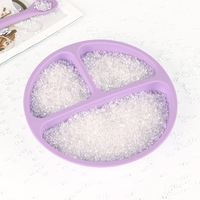Assiettes divisées pour tout-petits Vaisselle pour enfants Ensemble d'alimentation incassable Assiettes pour bébé en silicone à succion pour les enfants de la première étape