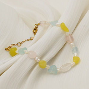 ZOGXIN Pearl And Natural Stone Bracelet Gold Color Handmade Beaded Jewelry Gift - Product Image 3
