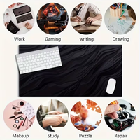 Tapis de souris gaming artistique style Streamline, tissu micro-tissé premium et caoutchouc, tapis de bureau étendu avec bords cousus et base antidérapante