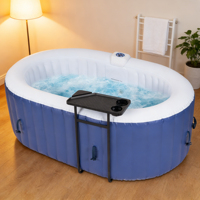 Baignoire Spa Gonflable Pliable Portable Universelle avec Capacité de 550L en PVC pour 2 Personnes Utilisation Intérieure et Extérieure
