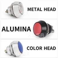 HUSA HS12F-10/J/N 12MM 1NO IP65 AC250V Botón de Reinicio Instantáneo Inteligente con Anillo Metálico Iluminado LED y Terminal de Tornillo para Electrodomésticos