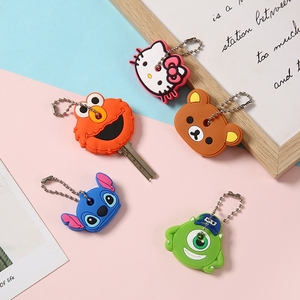 Wholesale Cheapest <b>Cute</b> Cartoon Key Holder Cover Cap Case Keychains/Silicone Mickey Key Ring Stitch <b>Bear</b> Key Chains for Gifts - Product Image 3