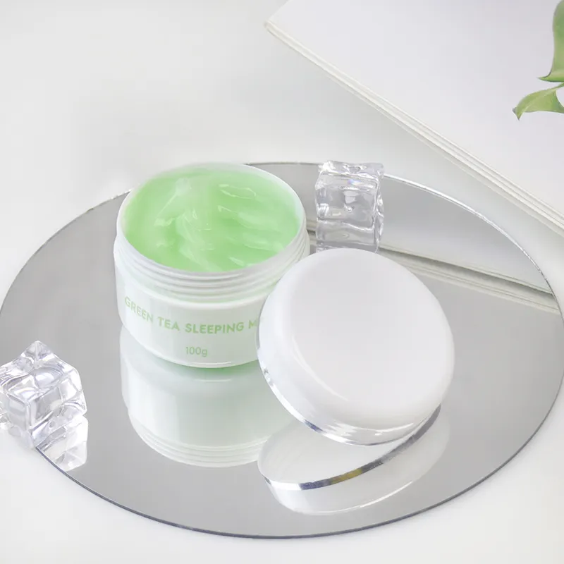 Masque anti-âge au thé vert Soin de la peau bio Poudre de gelée hydraulique au collagène Masque gel pour le visage au thé vert