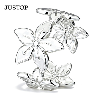 JUSTOP 925 Silver Plated Modern Wave <b>Ring</b> Unisex Fashion Jewelry Daily Wear <b>Statement</b> Band <b>Ring</b> - Product Image 6