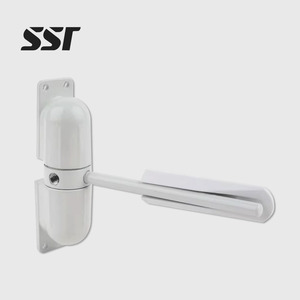 Cierrapuertas Automático de Diseño Moderno Blanco/Marrón, Resorte de Aleación de Zinc, Fácil Instalación, para Dormitorio, Cocina, Sala de Estar, Baño - Product Image 1