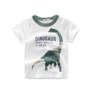 T-shirt d'été 2026 pour garçons, en coton imprimé à col rond, motif animaux de dessin animé, à manches courtes - Product Image 5