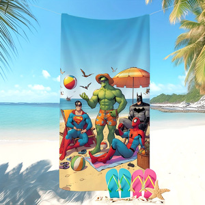 Serviette de plage ChamXue, best-seller, <span class=keywords><strong>DC</strong></span> <span class=keywords><strong>Comics</strong></span>, Superman, dessin animé pour enfants, serviette de plage et de bain en microfibre, été, douce et confortable - Product Image 4