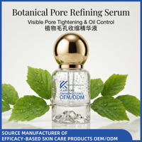 Sérum Liquide Botanique Resserre les Pores avec Acide Hyaluronique, Hamamélis et Centella pour le Contrôle du Sébum du Visage et du Nez 30mL OEM/ODM