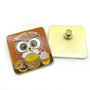 Chứng Khoán Tùy Chỉnh Số Lượng Lớn Kim Loại Hình Vuông Bánh Hamburger Dominos Bánh Pizza Ve Áo Phù Hiệu Pin - Product Image 1