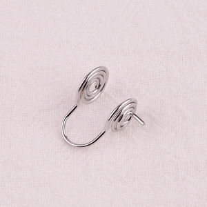 Clip-on <b>Earrings</b> Double-sided Mosquito Coil Design Gold And White Gold Pearl Studs For Non-pierced Ears Everyday Wear Unisex - Product Image 4