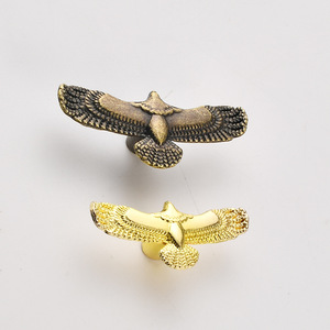 Eagle <b>Cabinet</b> Handle Zinc Alloy Novelty Shape <b>Drawer</b> Pull Minimalist Design Large Bronze <b>Small</b> Gold - Product Image 1