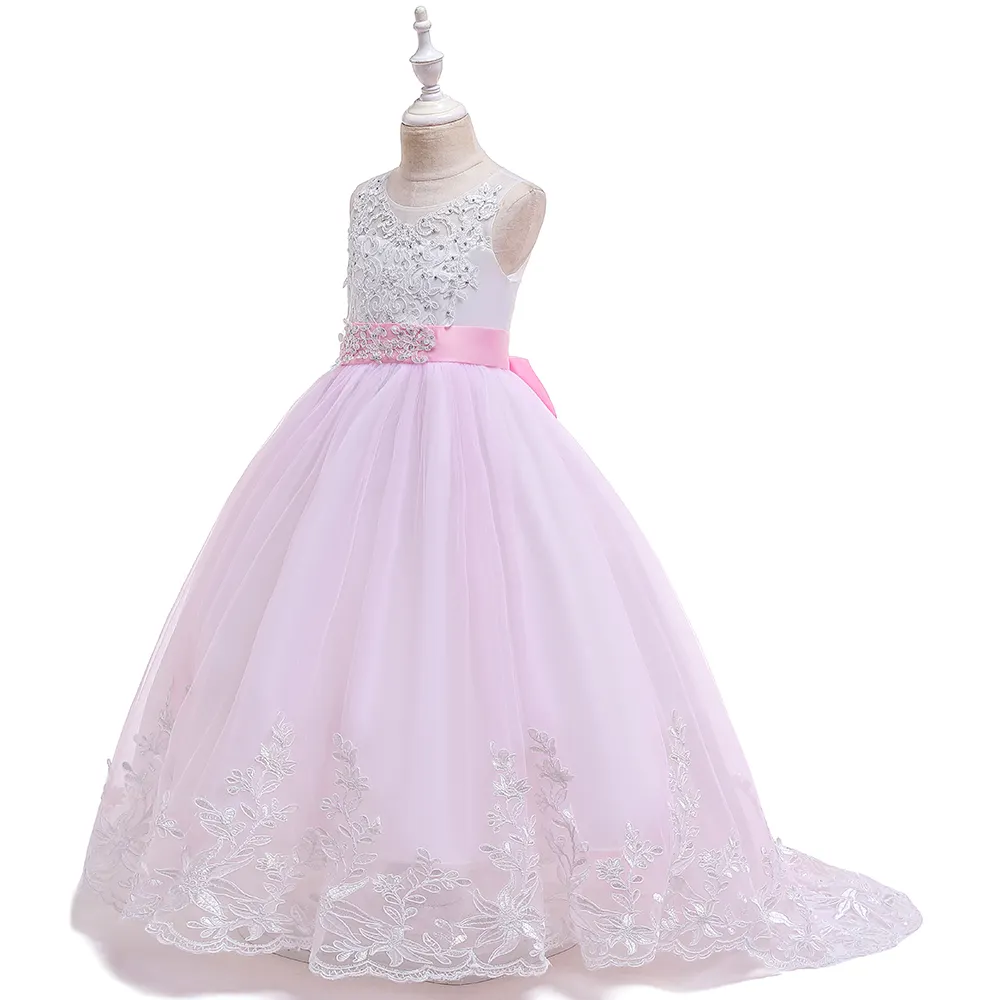 MQATZ Summer Flower Girls Tutu Dress Para Aniversário Crianças Executar Show Wedding Festival Girls Party Dresses LP-231