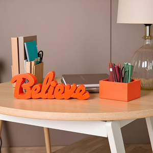 Adorno Motivacional de Madera Pintado de Naranja para Sala de Estar, Decoración Estética para Mesa, Artículo Decorativo Original para Habitación - Product Image 1