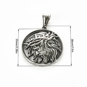 Collar con Colgante <span class=keywords><strong>de</strong></span> Acero Inoxidable <span class=keywords><strong>de</strong></span> Jesucristo, Regalo Religioso, Corona <span class=keywords><strong>de</strong></span> Espinas Vintage, Medalla <span class=keywords><strong>de</strong></span> Oración, Cadena <span class=keywords><strong>de</strong></span> 24 Pulgadas - Product Image 2