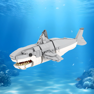 Jouets de construction MOC pour enfants, animaux de la ferme, requin blanc Carcharodon Carsharias, jouets de construction DIY, <span class=keywords><strong>MOC3041</strong></span> - Product Image 2