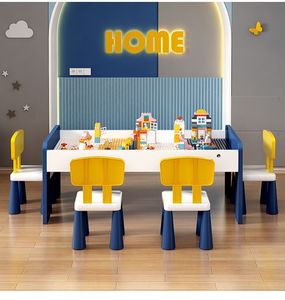 Lắp Ráp Đa Chức Năng Xây Dựng Khối Đồ Chơi Bằng Gỗ Bảng Ba Trong Một Lưu Trữ Sơn Graffiti Bảng Trắng Bảng Bảng Cát Bảng - Product Image 2