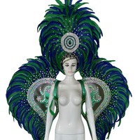 Disfraz de Samba con Plumas para Actuaciones Transfronterizas, Carnaval, Halloween, Accesorios para la Cabeza