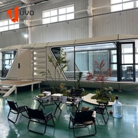 Maisons préfabriquées intelligentes de luxe modernes à 2 chambres, type capsule spatiale mobile, avec cuisine, pour hôtels