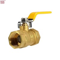 Válvula de Mariposa de Latón de 1/2" Directa de Fábrica, Control Manual de Gas, OEM Personalizable, Mango de Mariposa Amarillo, Rosca Macho