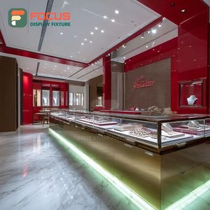 Luxury High End Jewelry Display Case Wood Frame Mall Counter Glass Showcase - Product Image 3