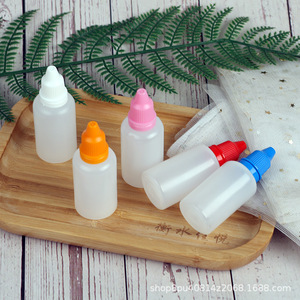 <b>Plastic</b> Bottles 30ml Cylinder Screw Cap Ink Dispensing Liquid Storage <b>General</b> Packaging White Red Pink Orange Blue Lid - Product Image 2