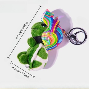 Llavero de Peluche Pequeño, Llavero de Tortuga de Animales de Peluche con Casco, Juguetes Blandos <span class=keywords><strong>Kawaii</strong></span> Peluches, Llaveros, Colgantes para Bolso de Mujer - Product Image 3