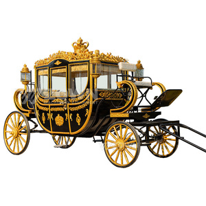 Charrette Électrique de Mariage Vintage pour Chevaux, Carrosse Royal à 4 Roues Solides, Transport de Luxe - Product Image 5