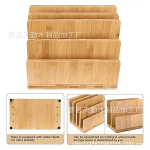 Organizador de documentos de oficina de madera, organizador de cartas y revistas, organizador de CD/registros de escritorio - Product Image 4