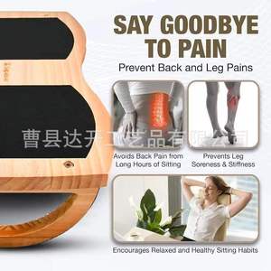 Reposapiés de madera para debajo del escritorio, estirador de pantorrillas para yoga, forma semicircular, ya ensamblado, para uso en casa u oficina - Product Image 1