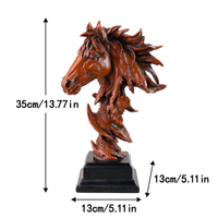 Figurine en résine de tête de cheval élégante - Design artistique peint à la main, ornement d'intérieur pour la décoration de la maison, améliorant l'ambiance de l'espace