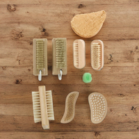 Nouveau produit très demandé : Brosse corporelle manuelle en bambou pour spa, forme pied, légère (0,1 kg), pour adultes, vente en gros
