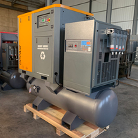 Compresseur d'air à vis à vitesse fixe 16 bar 1,2 m3/min 15 kW 20 ch 4 en 1 Compresseur d'air à vis électrique avec réservoir d'air