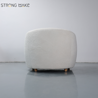 Chaise d'attente personnalisée pour zone de réception, chaise de loisirs moderne de luxe avec pieds en bois et revêtement bouclé pour coin lecture