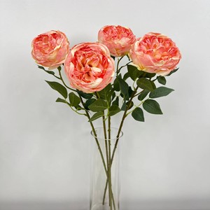 ดอกกุหลาบผ้าไหมคุณภาพสูง ขอบร้อน แต่งงานหรูหรา ก้านเดี่ยว ดอกไม้ประดิษฐ์ - Product Image 6