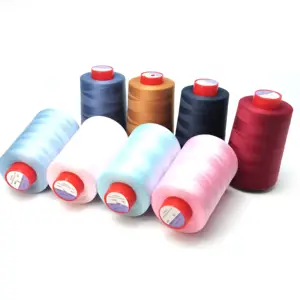 Industrial 40/2 50/2 machine petit fil de polyester surjeteuse fils à coudre bruts prix de fil de gros fixé pour la couture
