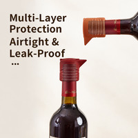 Bouchon verseur de bouteille de vin en silicone réutilisable 2-en-1, étanche, de qualité alimentaire, avec bec verseur pour bar et cuisine - Vente en gros
