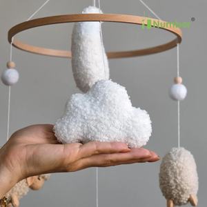 Prodotti per bambini all'ingrosso Boho coran morbido tessuto orsacchiotto stella nuvola appeso scuola materna culla cellulare fatto a mano <span class=keywords><strong>Baby</strong></span> cellulari - Product Image 4