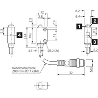 Barrières lumineuses et capteurs LES21K1000P3-K-T4 de petite taille et haute efficacité de la série O-20, protection IP 67, capteur à faisceau traversant